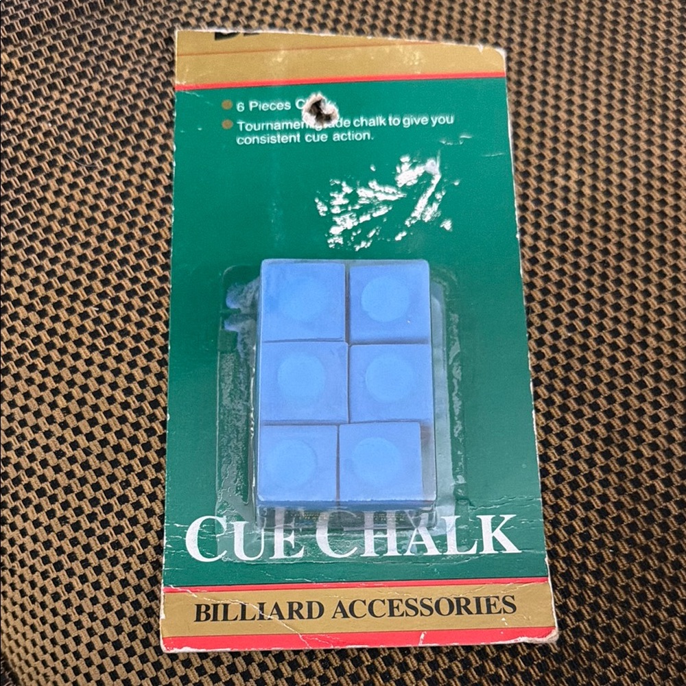 Blue Cue Pool Chalk Set Vintage Spalding Billiard 6 Pack Brand New Old Stock